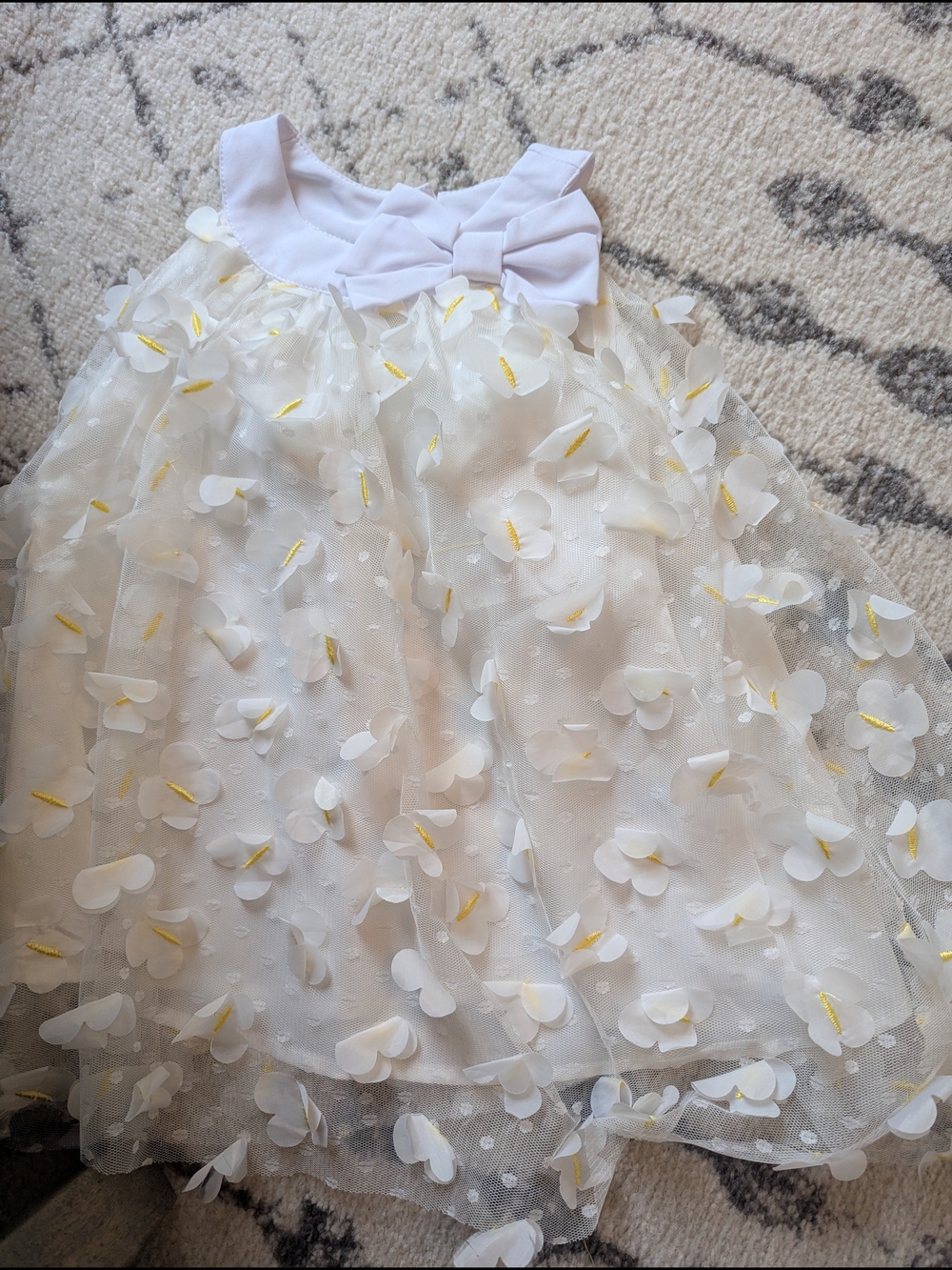 PatPat White Flower Appliqué Formal Dress